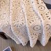 Women Knitting Lace Long Hollow Out Vest O-Neck Summer Tops Tees Loose Basic Beachwear Covers