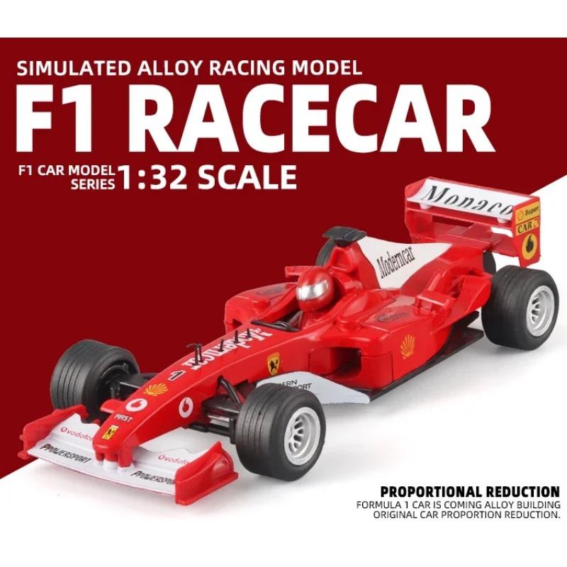 Игрушечная модель гоночного автомобиля Ferrari F1 из сплава масштаба 1/32 с инерционным механизмом, звуковыми и световыми эффектами - Идеально подходит для детских гонок и STEM-обучения