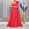 C8613 Elegant European and American Summer One-Shoulder Bow Long Evening Dress
