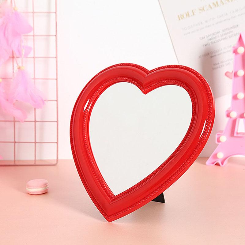 Web Celebrity Cosmetic Mirror Mini Heart Student Dormitory Girl Mirror Portable
