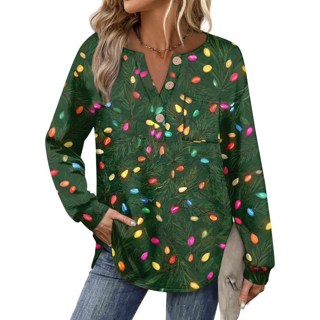 Women's Retro Printed Fashionable Long-sleeved Top