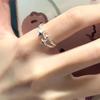 Star-Shaped Silver Color Ring Punk Four-Pointed Star Opening Adjustable Ring For Women Men Finger Jewelry Accessories