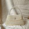 Designer Pearl Beaded Bag Ladies Pearl Wedding Handbag Women Cream Beaded Bridal Purse Handmade Pearl Evening Bag Faux Pearl Bag