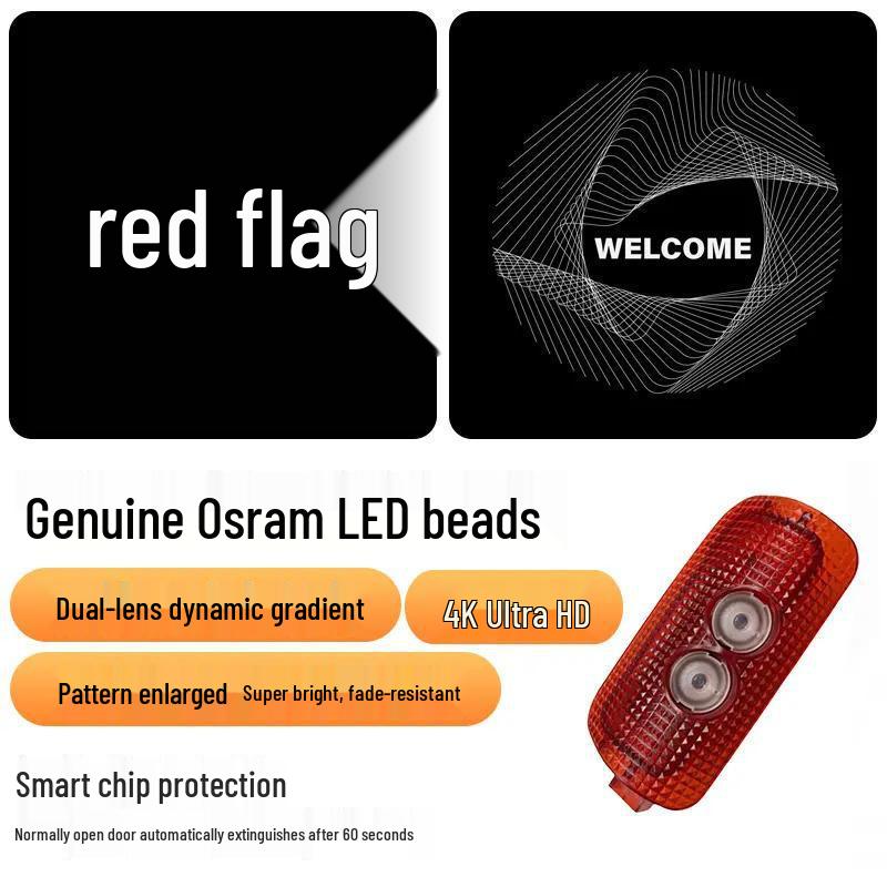 Динамическая подсветка приветствия для автомобилей Hongqi H5/H6/H7 2023-2025 гг., проекция на дверь автомобиля, внутренняя отделка