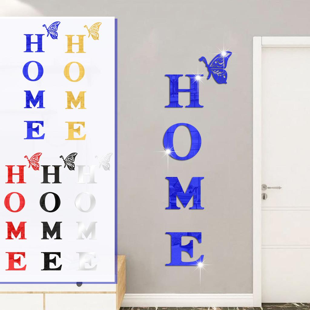 1 Set Wall Decor Home Letter Signs Acrylic Mirror Wall Stickers Wall Decorations For Living Room Bedroom Home Decor Wall Decals
