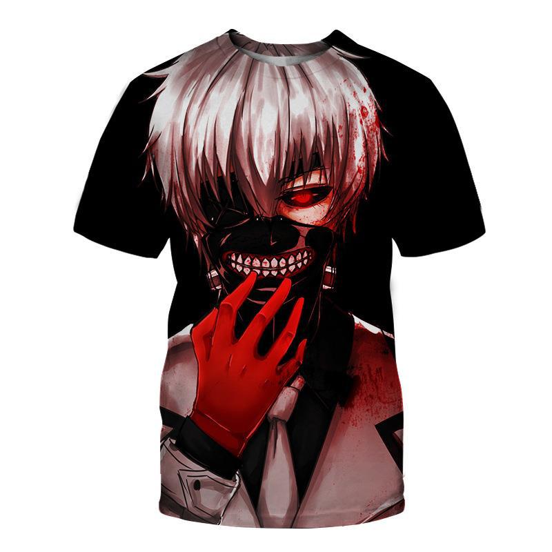 Мужская футболка Tokyo Ghost свободного кроя с цифровой 3D-печатью, с круглым вырезом и короткими рукавами