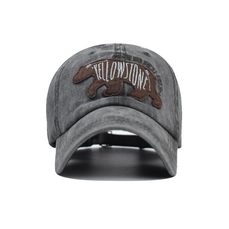 NORTHWOOD Bear Embroidered Baseball Cap Outdoor Peaked Cap Cotton Washed Men's Outdoor Baseball Hats for Men Women