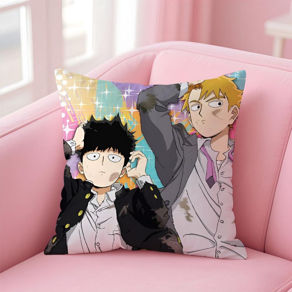 Чехол на подушку Mob Psycho Льняной Минималистичный Мягкий Декор для Дивана Домашней Комнаты