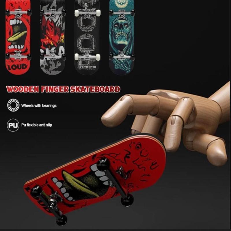 Игрушки Finger Skateboard Деревянный Finger Scooter Профессиональный Fingerboard Настольная игрушка Для взрослых Подростков/Детей