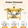 Золотой изолированный набор для еды, включающий круглый 5-квартный изолированный горшок из нержавеющей стали, крышку и подставку. Подходит для вечеринок