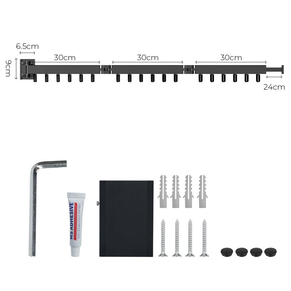 Aluminum Space Saving Retractable Indoor and Outdoor Cloth Drying Rack Folding Clothes Hanger Wall Mount