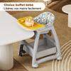 Children's High Chair with 3 Interchangeable PP Meal Plates, 5-Point Harness, Lockable Wheels and Removable Tray - For 6 Months to 3 Years