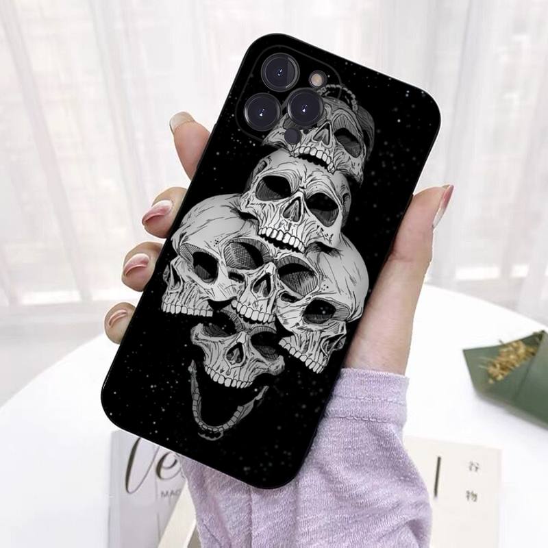 Мягкий силиконовый чехол для телефона с изображением черепа ужасов для iphone 14 13 12 11 Pro Mini XS MAX 8 7 6 Plus X 2020 XR Shell