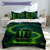 3pcs Monster Energy LOGO Duvet Cover Set, Includes 1 Duvet Cover and 2 Pillowcases,Skin-Friendly&Comfortable Fabric,Suitable Bedding Sets