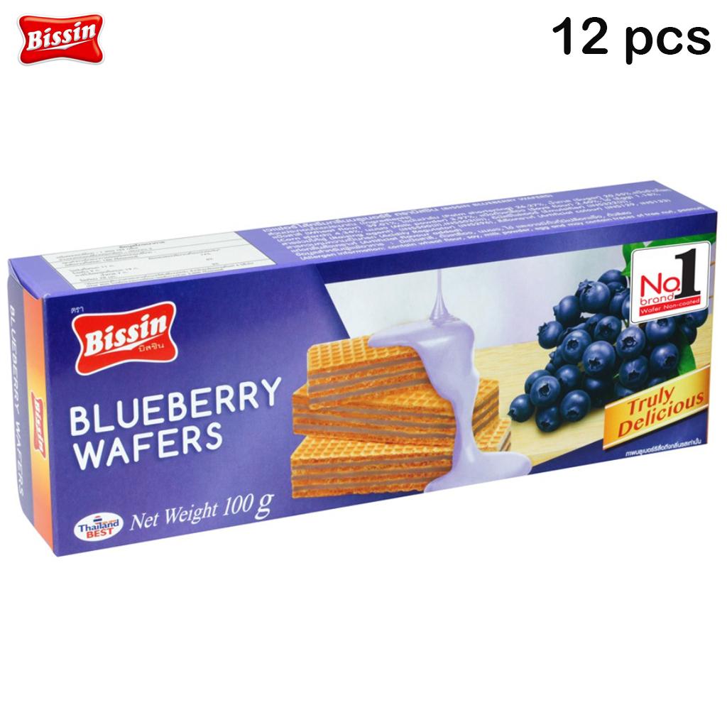Bissin Вафли Черничные 100 г х 1 шт/3 шт/6 шт/12 шт - Thai Snack