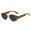 New Retro Oval Leopard Print Sunglasses Ins Personality Casual All Match Outdoor Sun Shading Sun Protection Unisex Shades Uv400