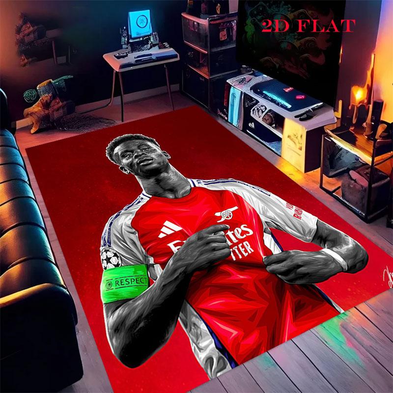Bukayo Saka Glory Poster Carpet Rug for Living Room Bedroom Home Sofa Decoration,Kids play Nonslip Floor Mat