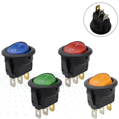 Автомобильный круглый рокер в горошек, 220 В, лодка, светодиодный тумблер SPST ВКЛ/ВЫКЛ, электрическое управление 12 В KCD1