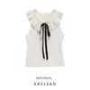 Kaslead New Women Clothes Western Style Bowknot Decoration Warp Knitting Lead Lapel Top 4770171 251