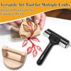 AEE4-2Pcs Wooden Block Printing Baren With Rubber Brayer Roller, Block Printing Kit For Crafting, Printing, Inking