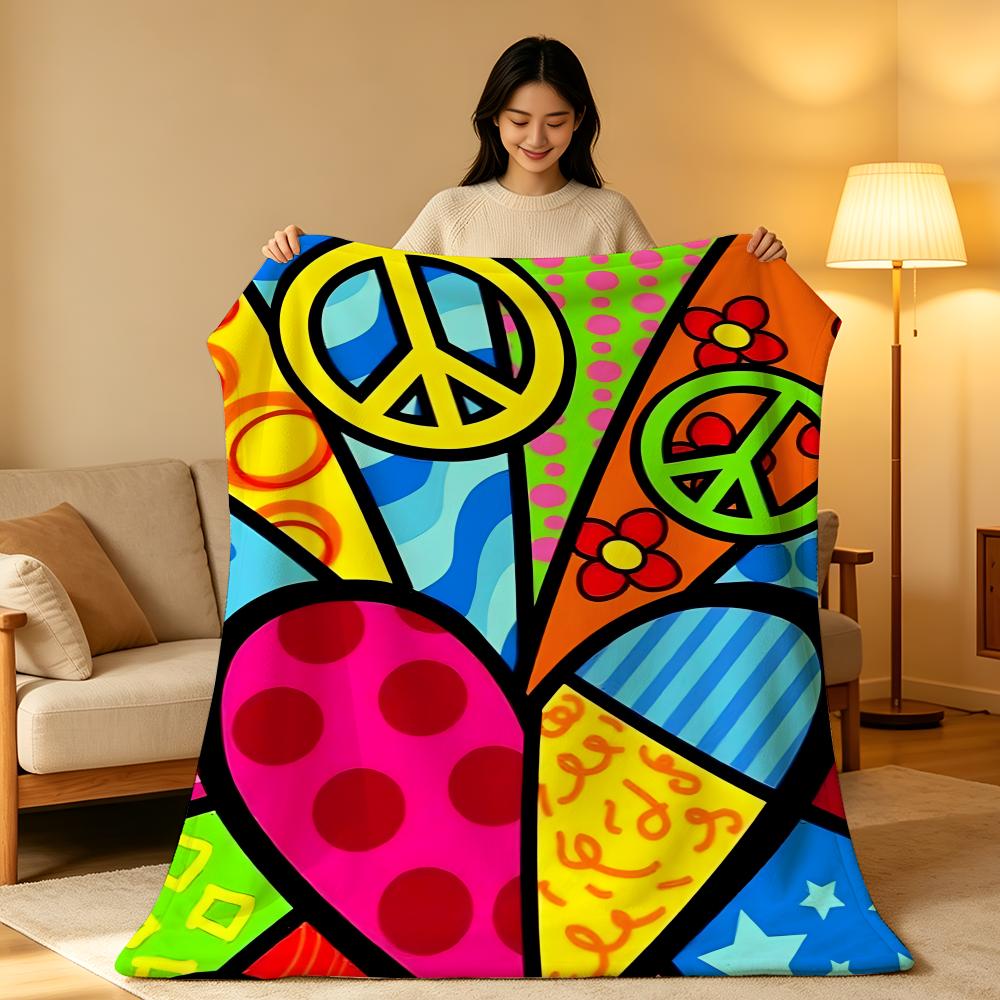 Artist R-Romero B-Britto Throw hot High-Density Short Plush Blanket Soft Skin-Friendly for Sofa Nap Air-Conditioned Room