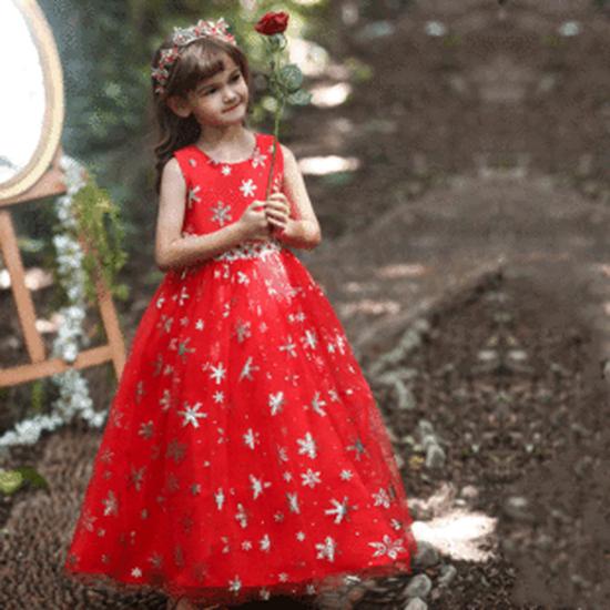 Детское тюлевое вышитое платье принцессы для вечеринки