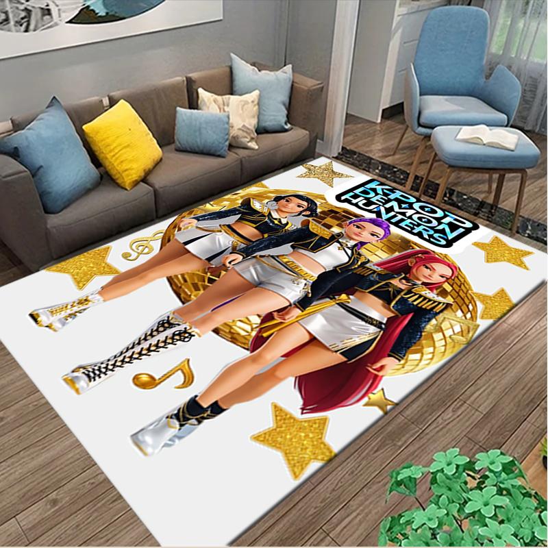 1pc Digital Printed Chair Rug for Home Office Use, Kpop Demon Hunters Carpet Appropriate for All Seasons, Soft Area Carpet