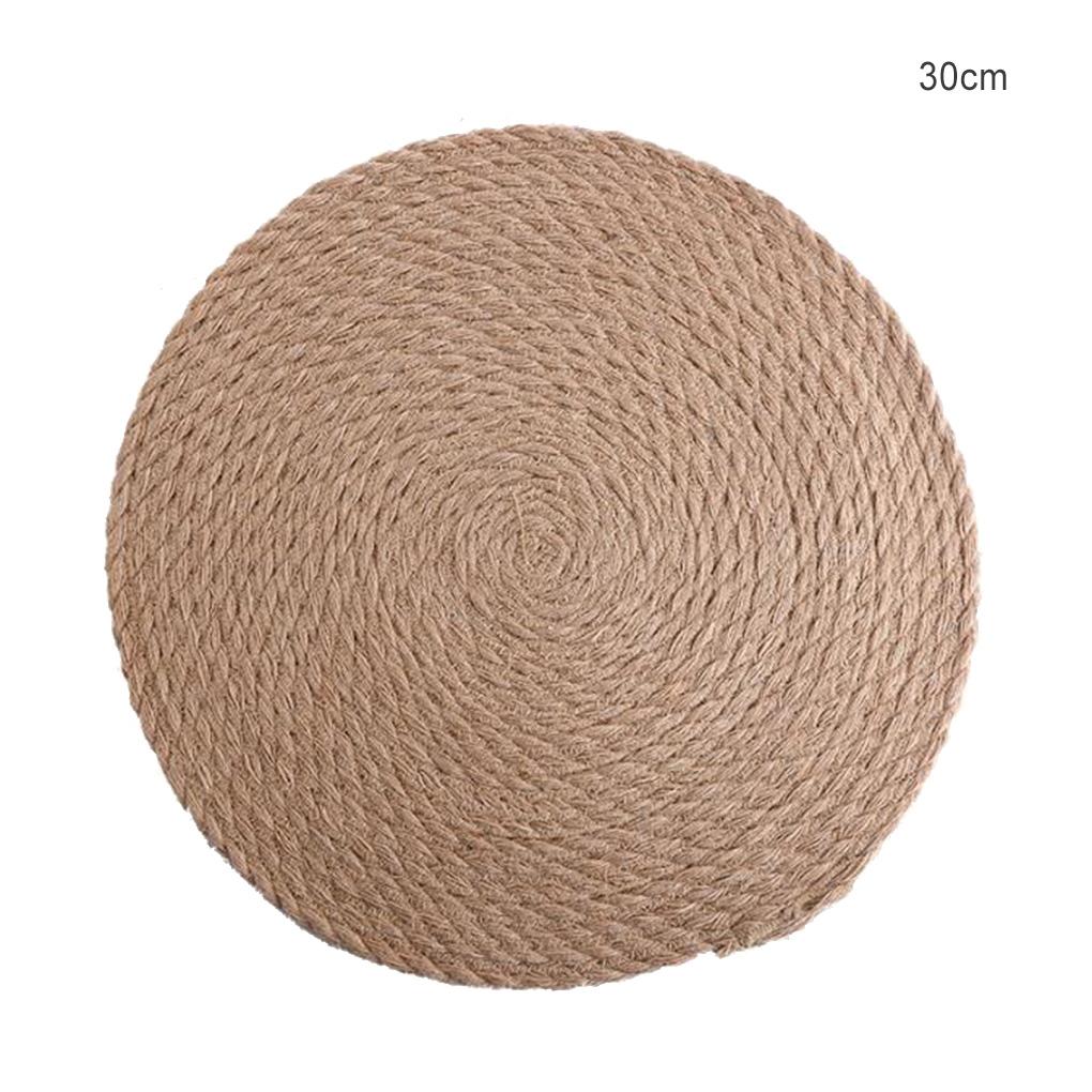Hemp Braided Placemats Table Mat Coasters Insulation Coffee Pad Linen Handmade Dining Tables Home Cup Cushion Accessories