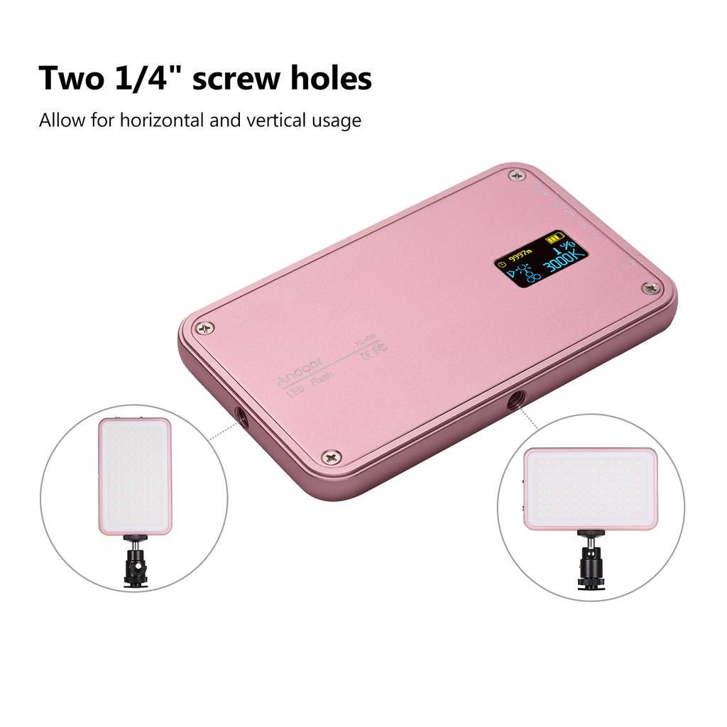 FL-08 Mini LED Video Light Panel Photography Fill-in Light 3000K-5500K Dimmable Built-in