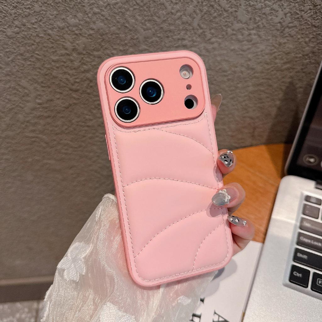 Чехол для iPhone 17 Pro Дизайн пуховика Покрытие из ПУ-кожи ТПУ Задняя крышка телефона