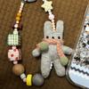 Short Bracelet Rabbit Phone Strap Bag Charm Beaded Phone Chain  Hanging Ornaments