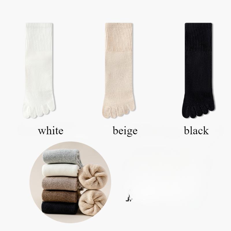 3 пары флисовых осенне-зимних носков с пальцами для женщин, толстые теплые носки с пятью пальцами, высококачественные хлопковые спортивные носки