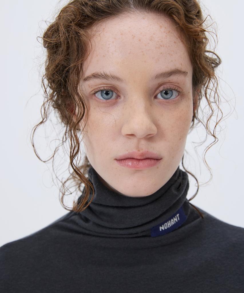 NOHANT Soft Turtleneck T-Shirt Charcoal