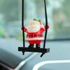Festival Swinging Santa Auto Mirror Hanging Decoration Resin Christmas Ornament For Car Home Decoration