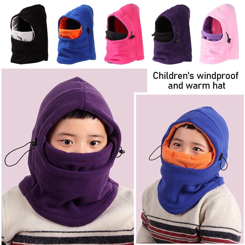 Kids Neck Warm Fleece Ski Mask Hood Cap Children Cap Balaclava Hat Full Face
