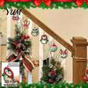 Rustic Farmhouse Christmas Decor 15/30 Pcs Wooden Ornaments Set, Cute Santa Reindeer Snowman Tree Holiday Hanging Decorations Decorations, Handpainted