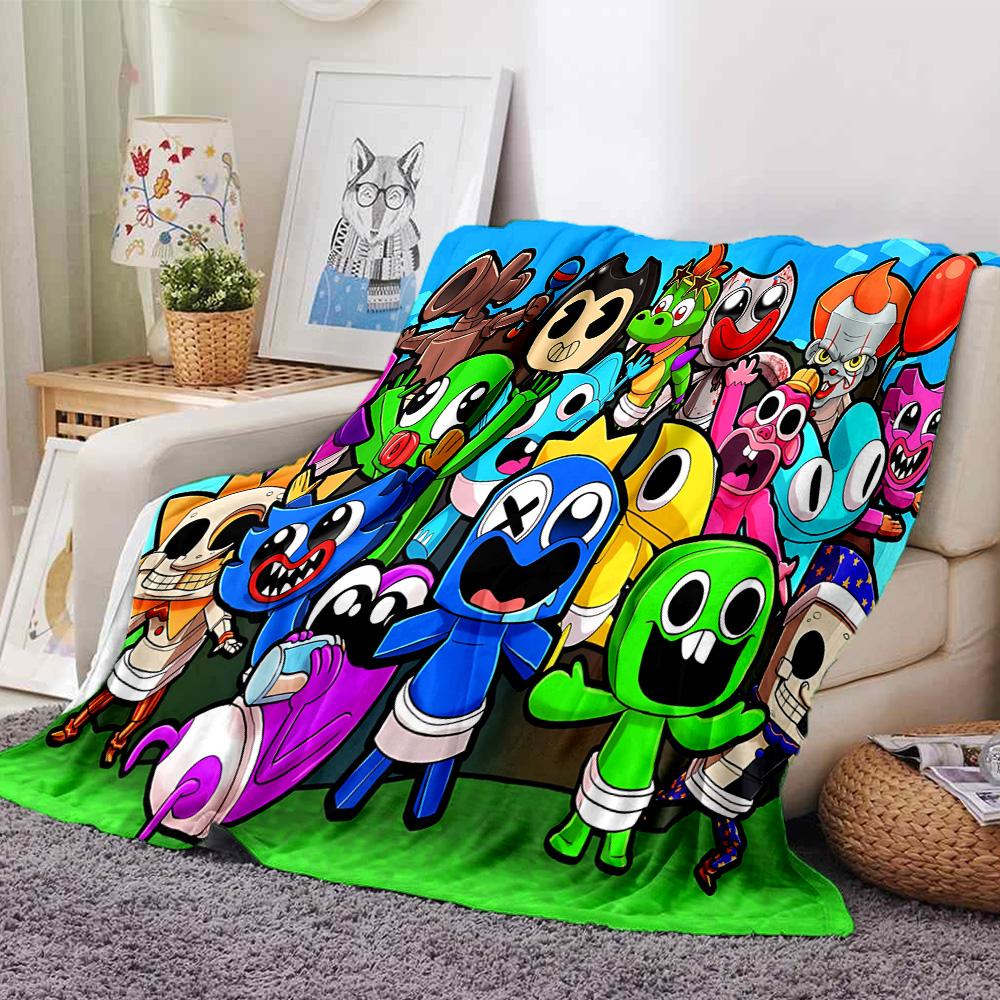 1pc Geometry Dash Adventure flannel Blanket for Super Soft Cute Comfort Blanket for Travel Bedding Couch Sofa Blanket Y73027