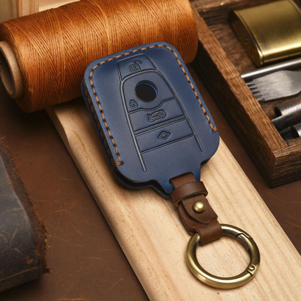 Сменный чехол для ключа автомобиля, автозапчасти, синий/коричневый держатель, корпус