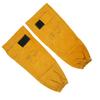 Pair Welding Sleeve Cowhide Wearproof Heat Resistant Golden Yellow for Mechanical Operation