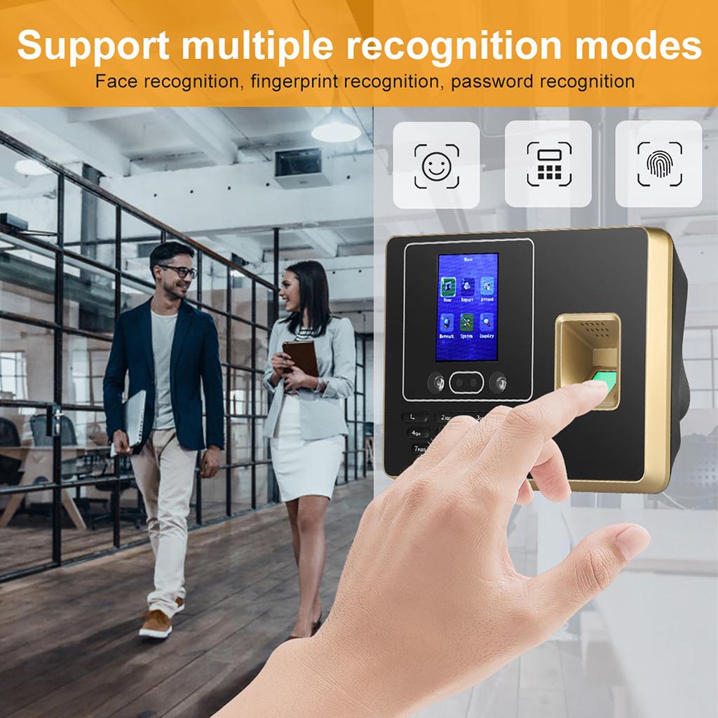 2,8-дюймовый TFT LCD экран, устройство распознавания отпечатков пальцев, устройство учета рабочего времени