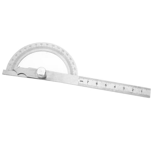 Stainless Steel Protractor Ruler, Angle Finder, Goniometer Ruler, Measures Angle up to 180 Degrees, Accurate in Millimeters (80x120mm)