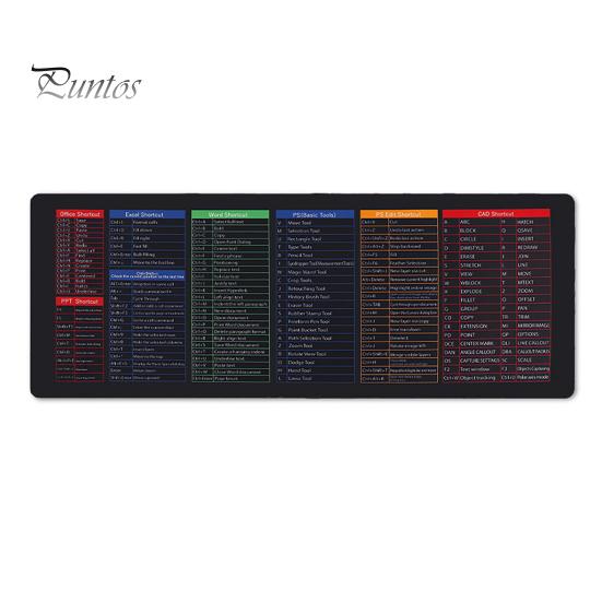 30x80 см большой компьютерный коврик для мыши портативный водонепроницаемый офисный Power Point Excel Word сочетания клавиш настольный коврик нескользящий резиновый настольный коврик для мыши ПК