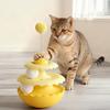 Игрушка для кошек с перевернутой подставкой и пружиной, плюшевый мяч, игрушка для питомцев, утяжеленное основание, плавное вращение на 360 градусов, игрушка для активности кошек для помещений