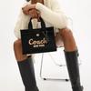 Coach Cargo Year Of The Snake Limited Edition 26 Zipper Closure Detachable Shoulder Strap Fabric Tote Bag Shopping Bag Women tote Black CZ430-B4BK