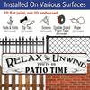 15.7×3.94inch, 1pc of A Metal Sign That Reads 'Vintage Relax Unwind Patio Time'. Aluminum Decorative Sign, This Metal Sign Is Designed for Outdoor