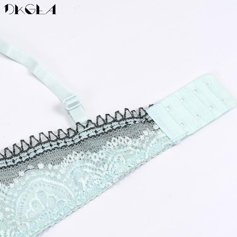 DKGEA Sexy Bra Set 1/2 Cup Transparent Embroidery Lace Underwear Set Women