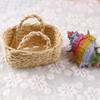 1Pcs 1/12 Mini Rattan Basket Dollhouse Miniature Weave Vegetable Food Storage Basket