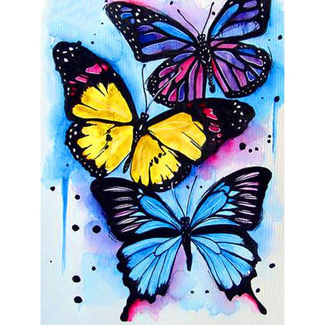 Butterfly Pattern 3D Diy Diamond Painting Cross Ctitch Kits Diamond Art Crystal Mosaic Embroidery