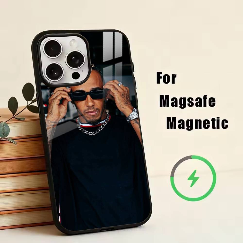 44 L-Lewis H-Hamilton Чехол для телефона для iPhone 17, 16, 15, 14, 13, 12, 11 Plus, Pro Магнитный с Magsafe Беспроводная зарядка