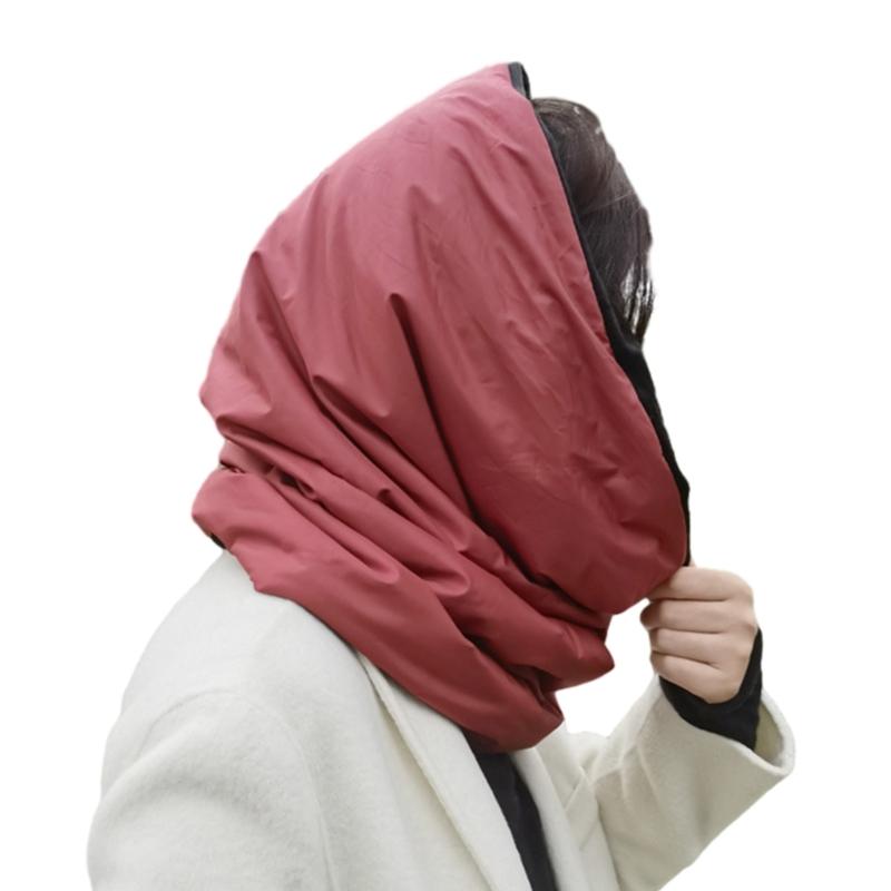 Взрослый хлопковый платок для улицы, зимний теплый стеганый головной убор, шаль с капюшоном, ветрозащитная шапка-пуховик, унисекс, повседневный головной убор